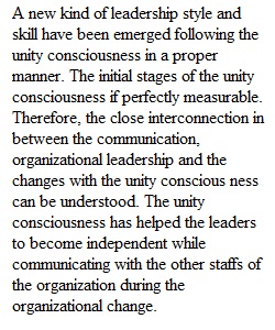 Unity Consciousness in Organizational Leadership